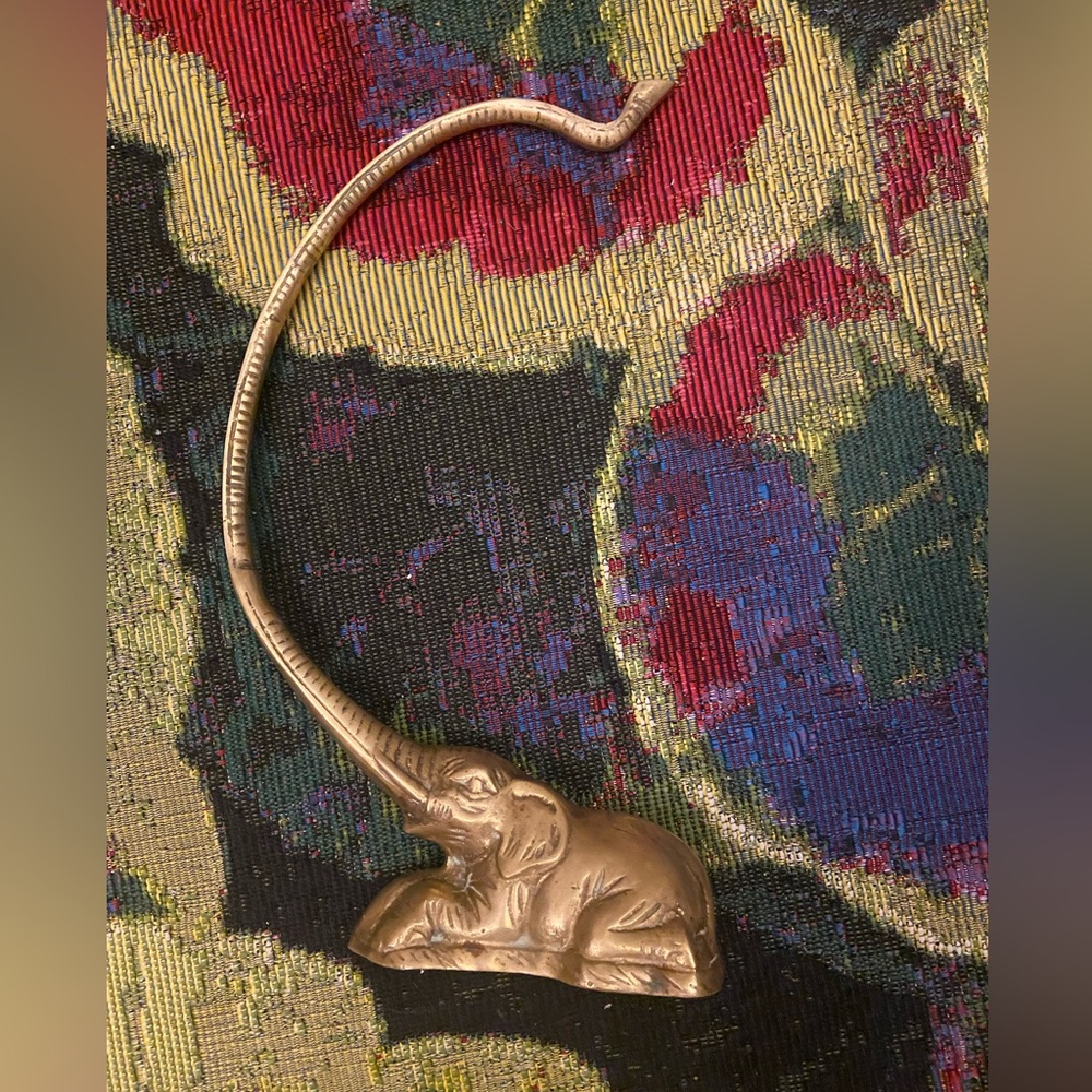 Made In India Brass Elephant Mid Century Modern Plant Or Lantern Decorative Hook - Picture 6 of 9